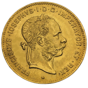 Österreichische Goldmünze von 1892 mit dem Konterfei von Kaiser Franz Josef I.