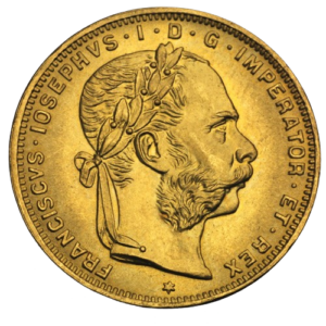 Österreichische Goldmünze von 1892 mit dem Konterfei von Kaiser Franz Josef I.